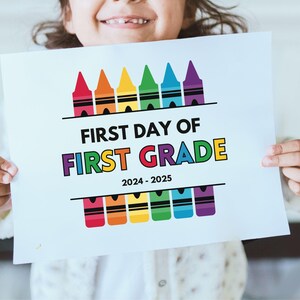 First Day of First Grade Printable Sign, Printable First Grade Sign, School Printable, Digital First Day of School Sign, Instant Download
