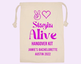 Staying Alive Hangover Kit , Disco Hangover Kit, Disco Birthday,Disco Bachelorette Party, Recovery Kit, Party Favor, Disco Theme, Birthday