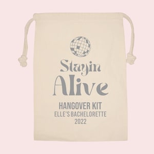 Staying Alive Recovery Kit , Disco Recovery Kit, Bag, Disco Bachelorette Party, Disco Party Decor, Disco Theme , Recovery Kit, Birthday