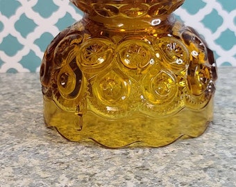 Smith Amber Moon and Stars Nappy Style Candle Holders L.E