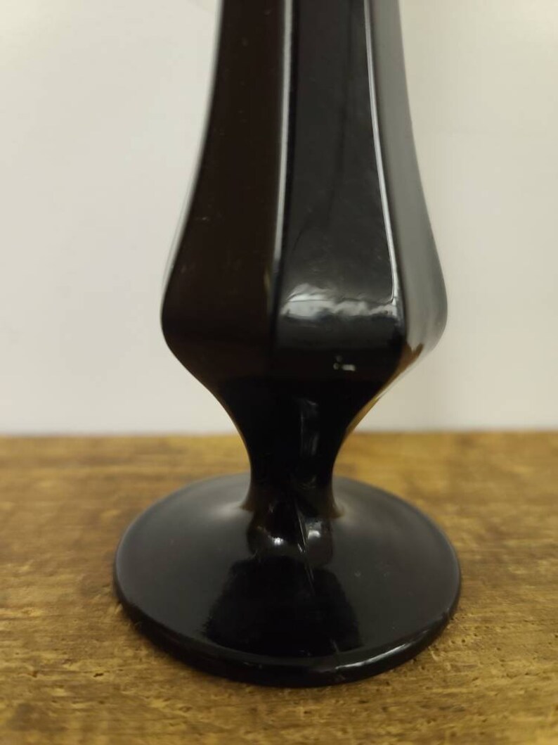 Fenton Black Glass Bud Vase Etsy