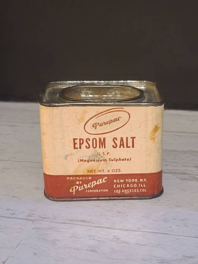 Purepac Epsom Salt Tin/container Etsy