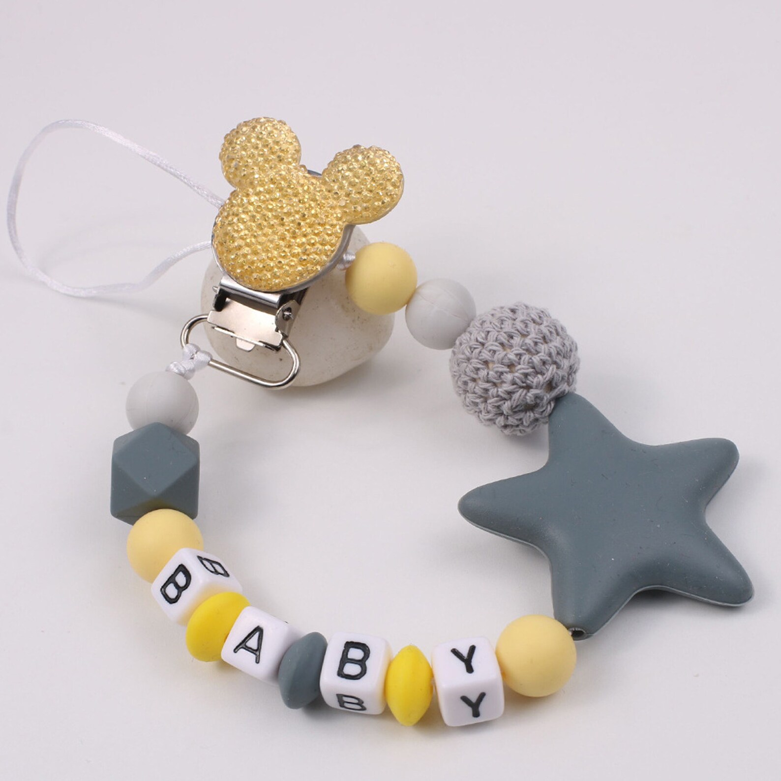Baby Personalized Pacifier Clip with Name Silicone Soother Etsy