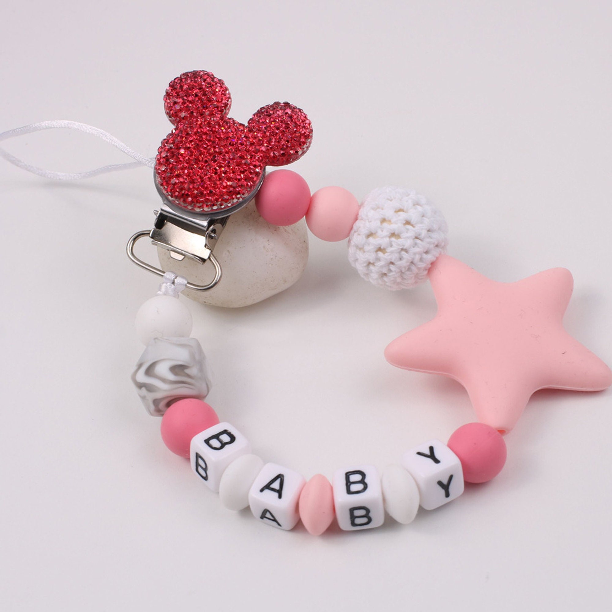 Baby Personalized Pacifier Clip with Name Silicone Soother Etsy