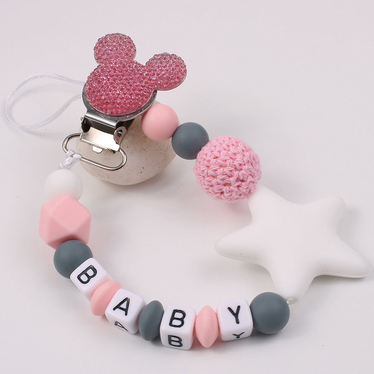 Baby Personalized Pacifier Clip with Name Silicone Soother Etsy