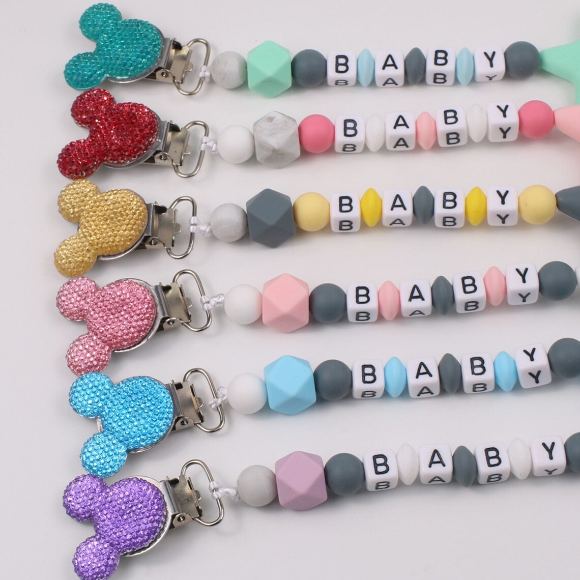 Baby Personalized Pacifier Clip with Name Silicone Soother Etsy