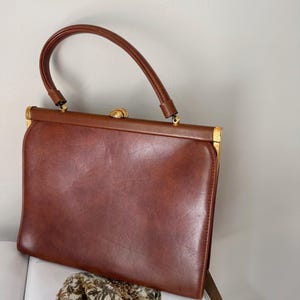 1960s Retro Brown "Doctor Bag" Satchel - Lanza by Noveltrim - Mid-Century Chic