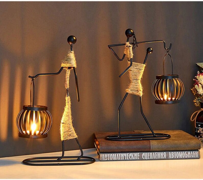 African Tribe Tea Light Holder Tribal Figurines Candle Etsy