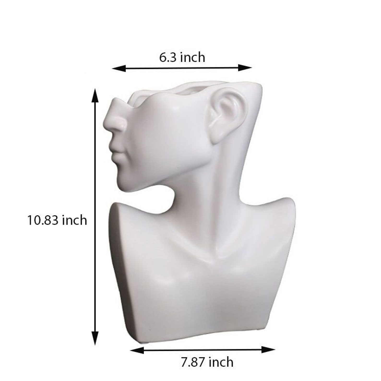 Black Lady Face Vase White Head Vase Gold Head Planter Face Etsy