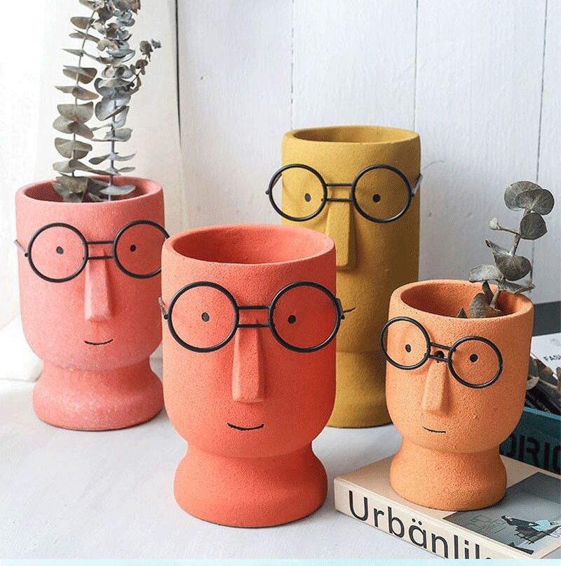 Craft Supplies & Tools Family Gift Doctor Planter Ceramic Planter Gift for Dad Gift Facepot Face