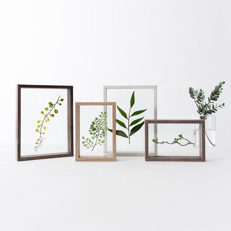 Herbarium Frame for Pressed Flower Art Wood Frame for Dried Flowers,Double Glass Photo Frame for Botanical Art,Pressed Flowers,Wall Hanging