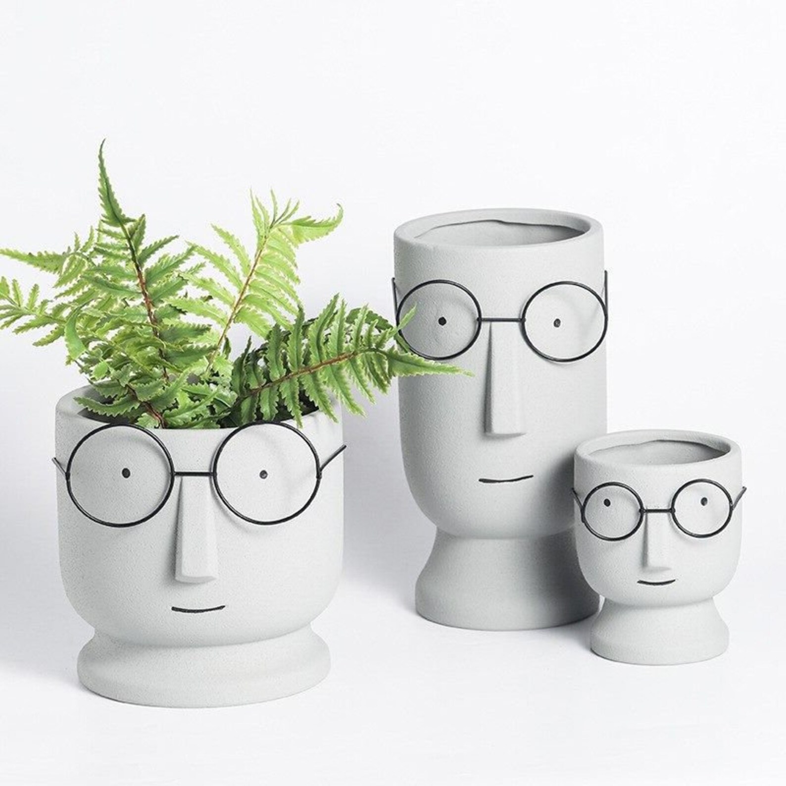 Cute Head Planter With Glasses Family Gift Doctor Planter Etsy