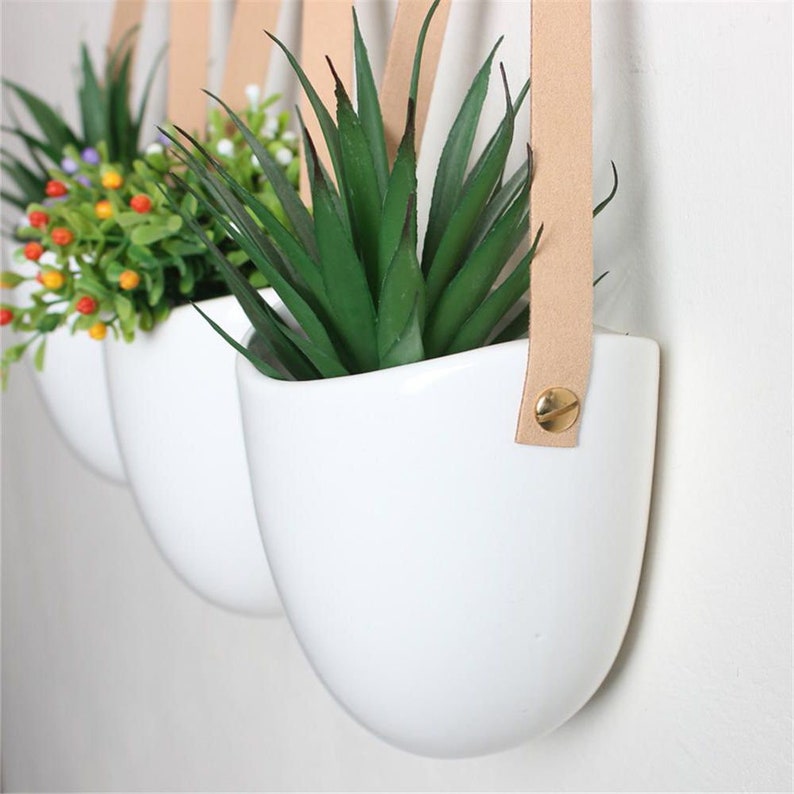 3 Hanging Ceramic Planter Set Hanging Planter Indoor Wall Etsy UK