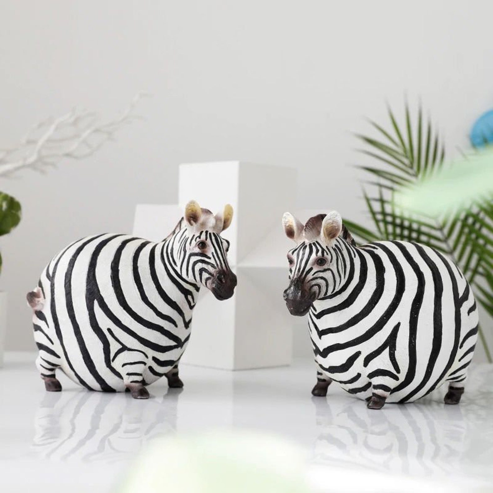 fat zebra statue