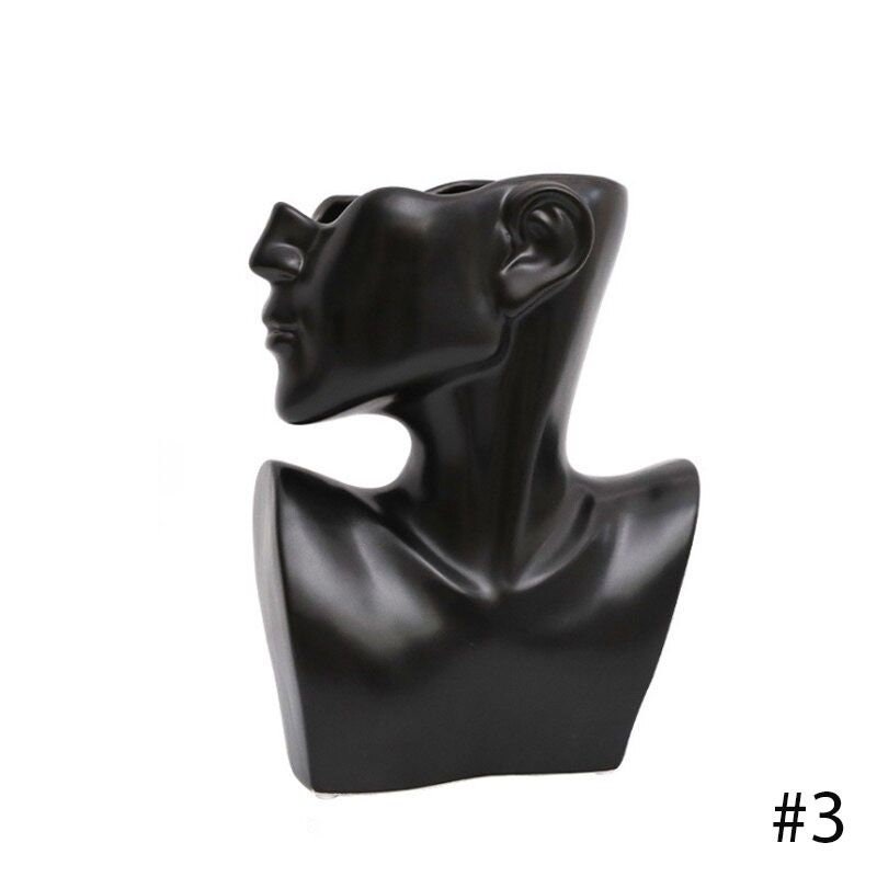 Gold Face Vase White Head Vase Black Lady Head Planter Face Etsy