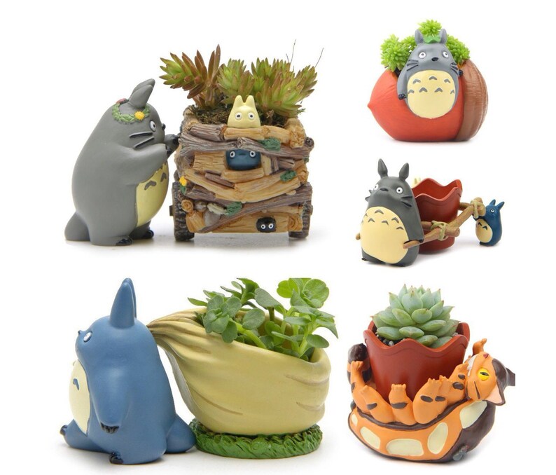Studio Ghibli My Neighbor Totoro Mini Flower Pot Cat Bus Figure