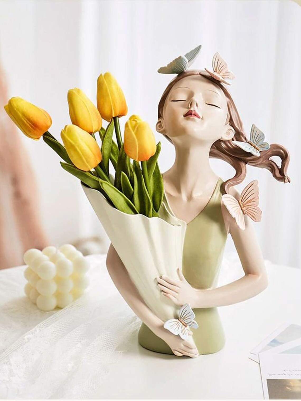 Flower Girl Vase Butterfly Girl Vase Dried Flowers Vase Etsy