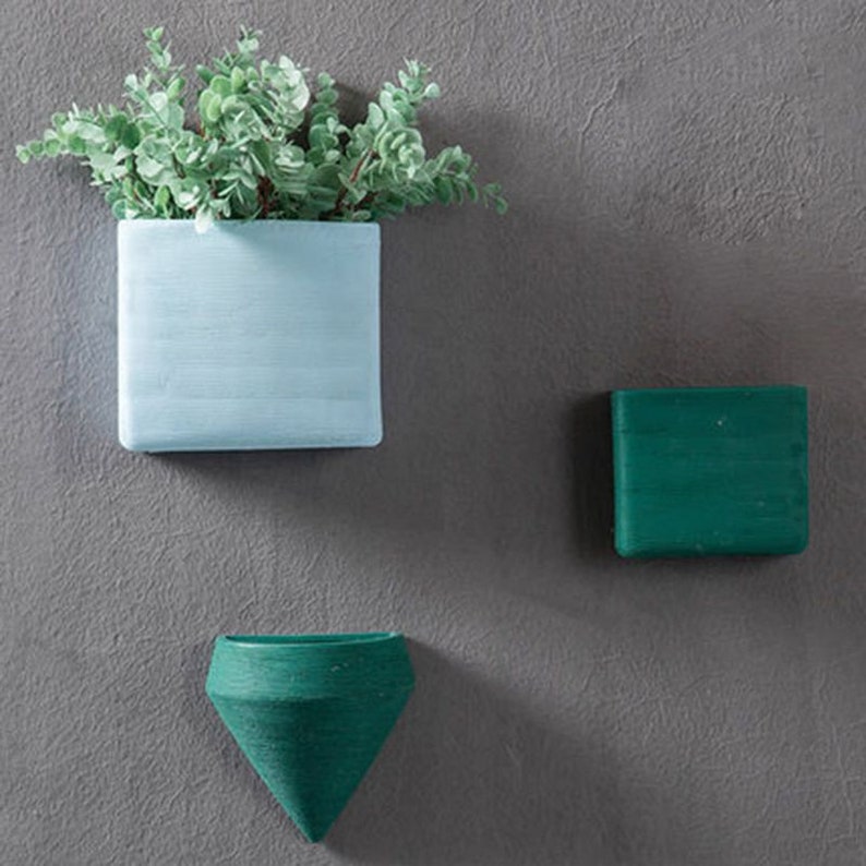 Ceramic Wall Planter Indoor Wall Hanging Planter Square Etsy