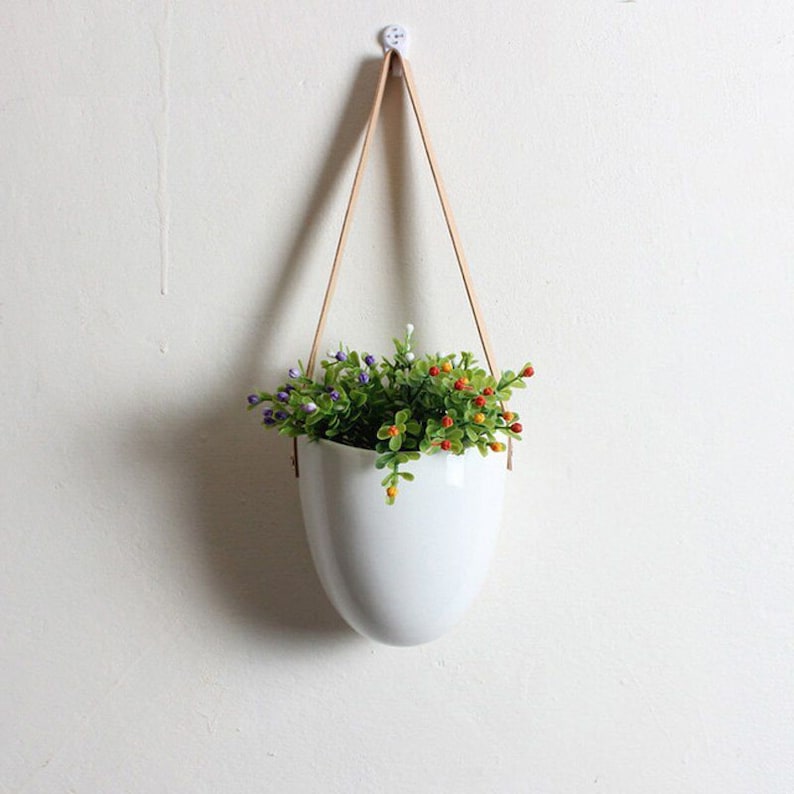 3 Hanging Ceramic Planter Set Hanging Planter Indoor Wall Etsy UK