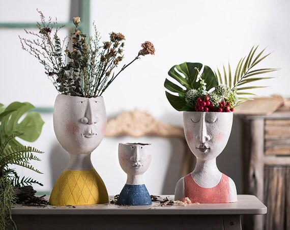 Happy Family Plant Pot Face Planter Indoor Cache Pot De Etsy