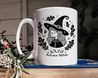 Herbst-Hexe-Kaffeebecher | Witchy Herbst Tee Tasse | Geschenk für Hexe | Herbst Kaffee Bar | Netter gemütlicher Herbst | Gruselige Halloween Hexe Tasse