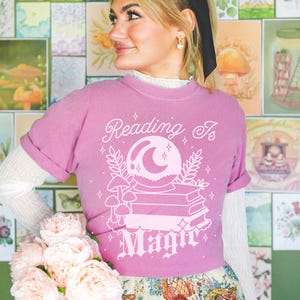 Reading is Magic Whimsical Reader T-shirt, Fantasy Reader Merch, Cottagecore Fairycore Witchy Aesthetic, Bookish Tshirt, Bookworm Gifts