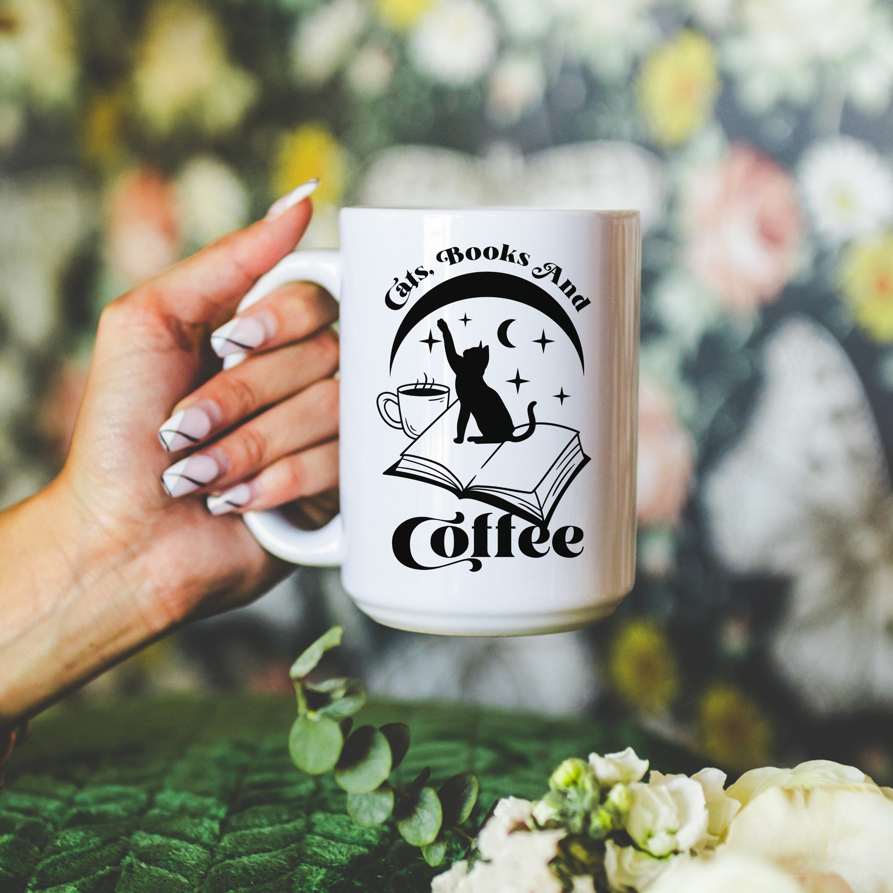 Tazza regalo per amanti dei gatti e dei libri, tazza da caffè per topi di biblioteca, idea regalo per compleanno, tazza con libri, gadget per amanti dei libri, regali per amanti dei