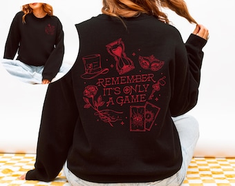 Stephanie Garber Caraval Crewneck Sweatshirt, Remember it's Only a Game, Fantasy Reader Book Merch, Officially Licensed, Romantasy Gifts