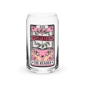 Smut Reader Tarot Iced Coffee Glass with Lid and Straw, Spicy Book Lover Cup, Reader Christmas Gifts, Dark Romance