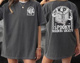 Spooky Reader Society Tshirt | Halloween Book Club Shirt | Spooky Cute Horror Lover Gifts | Bookish Ghost Shirt | Fall Reading Merch
