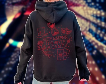 Sudadera Caraval Remember its Only a Game, con licencia oficial de Stephanie Garber, regalo para lectores de fantasía, Booktok Books, productos literarios.