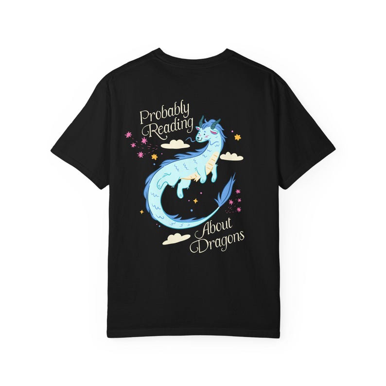 Probably Reading About Dragons Fantasy Lover Tshirt, Bookish Merch, Book lover Gifts, Booktok Romantasy Reads Black