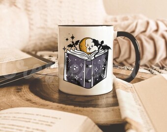 Romantasy Bookish Dragon Coffee Mug, Fantasy Reader Tea Cup, Book Lover Gifts, Whimsical Dragon Design