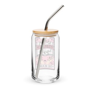 Smut Reader Tarot Iced Coffee Glass with Lid and Straw, Spicy Book Lover Cup, Reader Christmas Gifts, Dark Romance