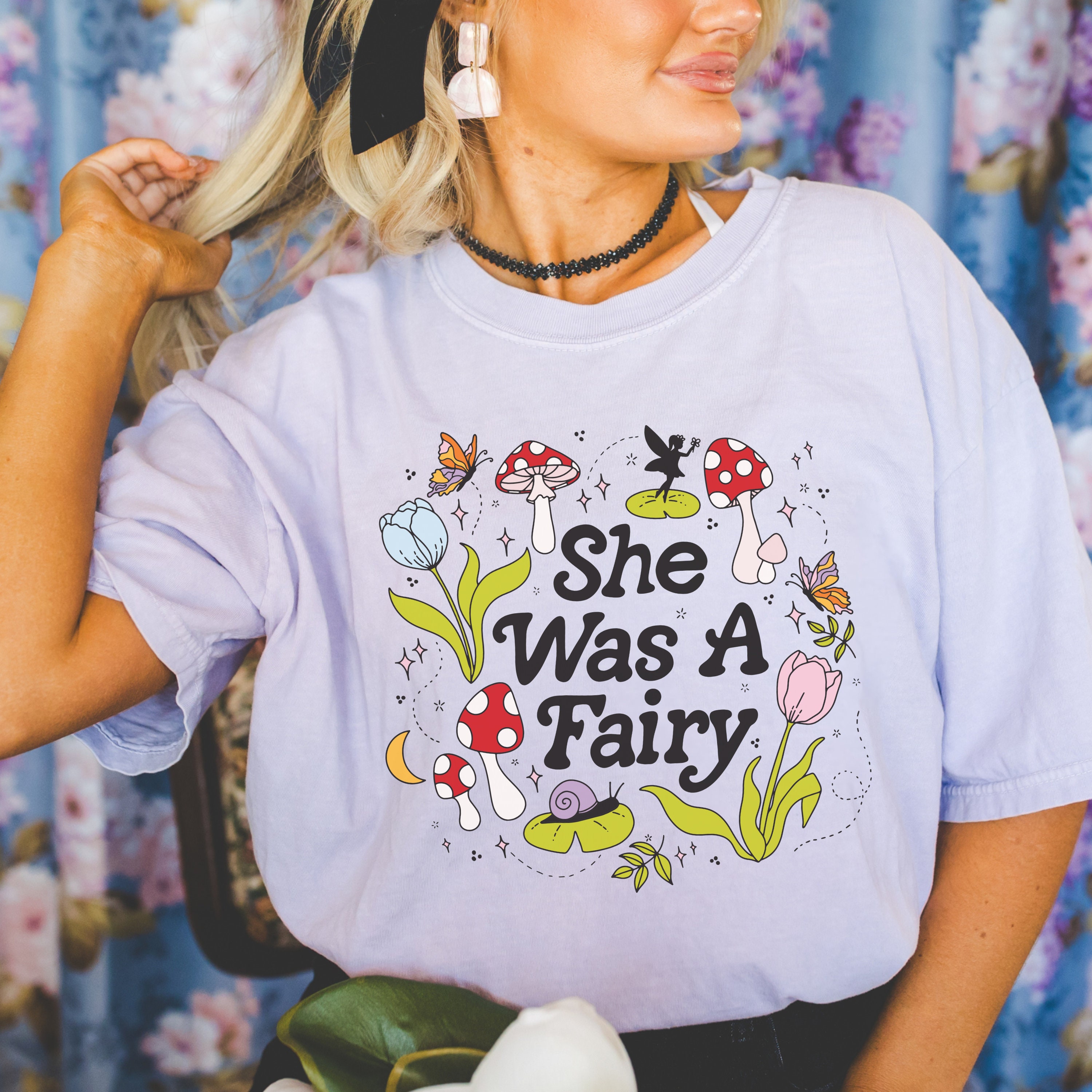 She Was a Fairy Cottage Core T Shirt | Spring Fairycore Shirt 