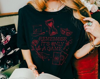 Recuerda que es solo un juego, camiseta con licencia oficial de Stephanie Garber Caraval Merch Donatella y Legend, Scarlet y Julian