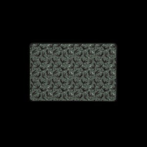 May include: A dark green fabric with a repeating pattern of black dragons and crescent moons.