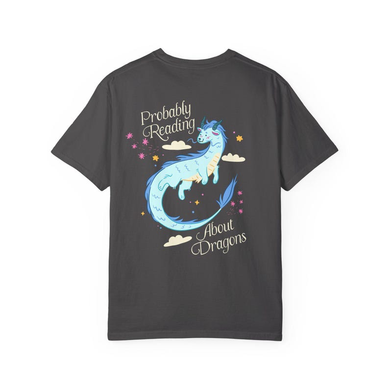 Probably Reading About Dragons Fantasy Lover Tshirt, Bookish Merch, Book lover Gifts, Booktok Romantasy Reads Graphite