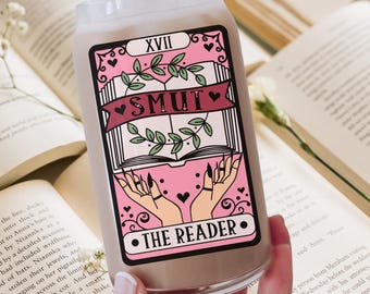 Bicchiere da caffè freddo Smut Reader Tarot con coperchio e cannuccia, tazza per amanti dei libri speziati, regali di Natale per lettori, Dark Romance