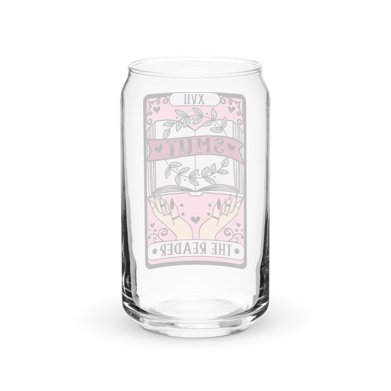 Smut Reader Tarot Iced Coffee Glass with Lid and Straw, Spicy Book Lover Cup, Reader Christmas Gifts, Dark Romance