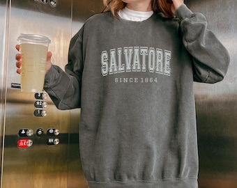 Salvatore TVD Crewneck Sweatshirt | Mystic Falls Vampire Town Merch