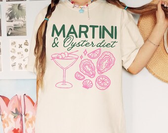 Martini & Oyster Diet Shirt, Preppy Italian Tomato Girl Summer, Fisherman Core, Beachy Costal Amalfi Coast, La Dolce Vita, Tuscan Summer