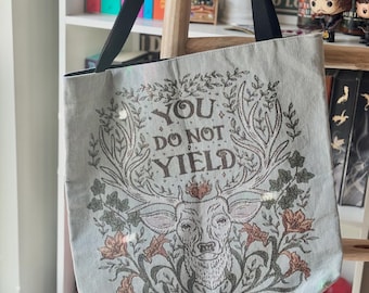 You Do Not Yield TOG Woven Tote Bag, Officially Licensed Sarah J Maas