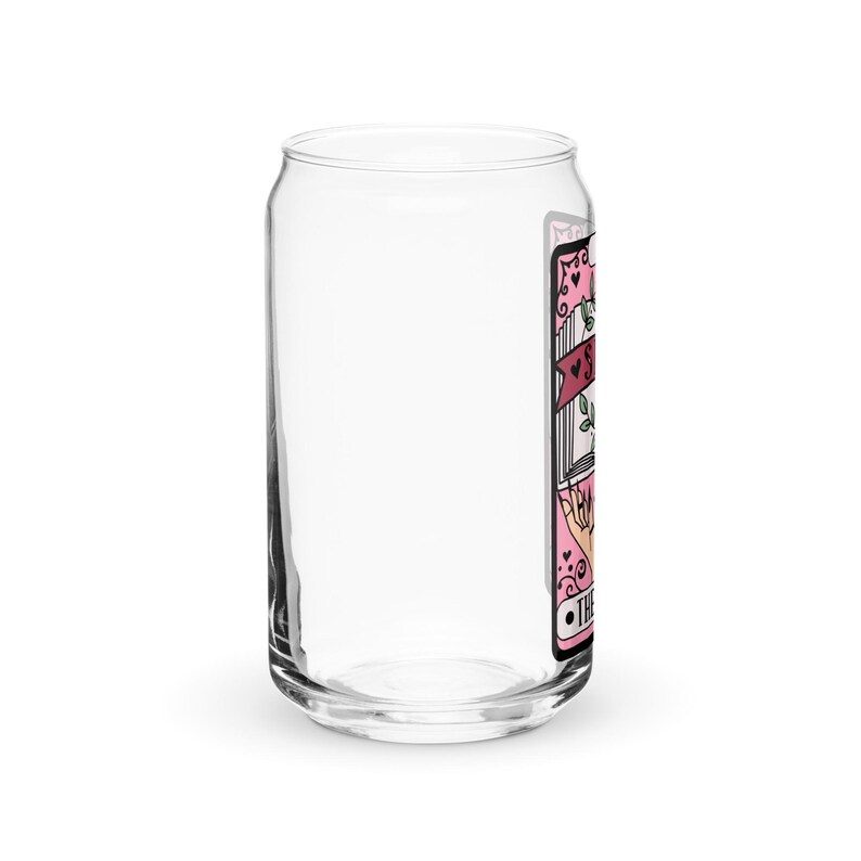 Smut Reader Tarot Iced Coffee Glass with Lid and Straw, Spicy Book Lover Cup, Reader Christmas Gifts, Dark Romance