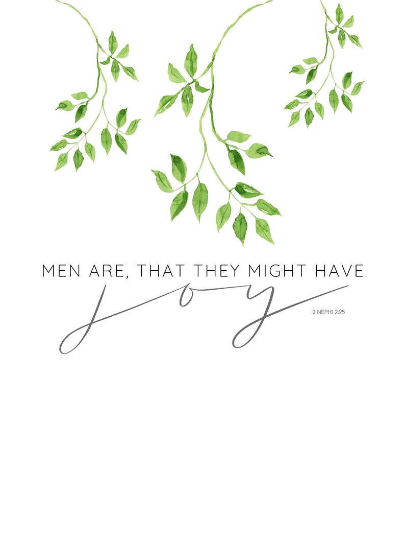 Men are that they might have joy lds printable watercolor leaves