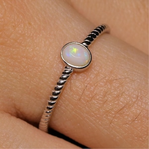 Opal Silver Ring, Silver Ring, Australian Opal Ring, Ring For Women