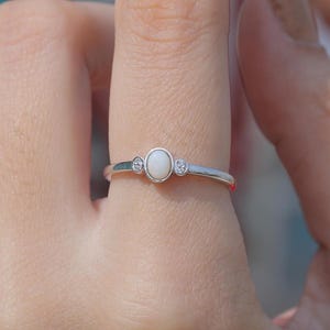 Opal Silver Ring, Silver Ring, Australian Opal Ring, Ring For Women
