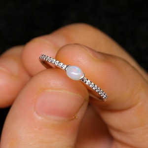 Opal Silver Ring, Silver Ring, Australian Opal Ring, Ring For Women