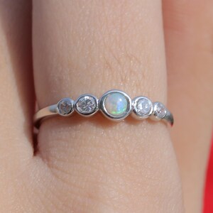 Opal Silver Ring, Silver Ring, Australian Opal Ring, Ring For Women