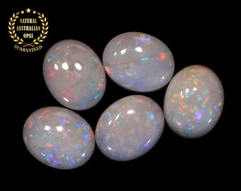 Ópalo australiano ovalado de 9 x 11 mm, cabujón de ópalo, multicolor, natural, piedra preciosa suelta para la fabricación de joyas.